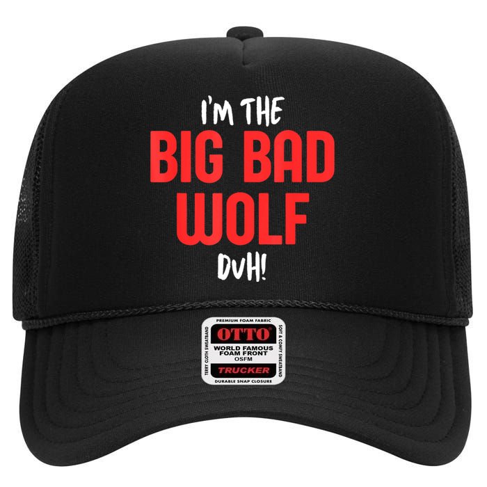 IM The Bad Wolf Duh Costume For Diy Halloween Party High Crown Mesh Back Trucker Hat