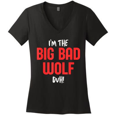 IM The Bad Wolf Duh Costume For Diy Halloween Party Women's V-Neck T-Shirt