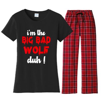 IM The Bad Wolf Duh Costume For Diy Halloween Party Women's Flannel Pajama Set