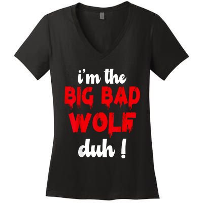 IM The Bad Wolf Duh Costume For Diy Halloween Party Women's V-Neck T-Shirt