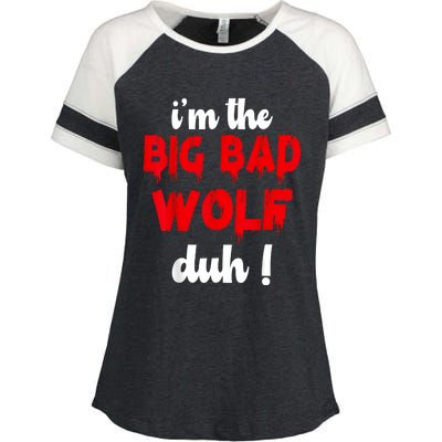 IM The Bad Wolf Duh Costume For Diy Halloween Party Enza Ladies Jersey Colorblock Tee