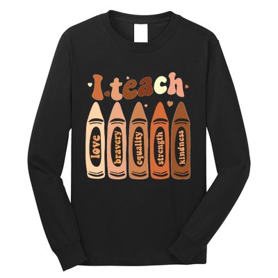 I Teach Black History Month Melanin Afro African Teacher Long Sleeve Shirt