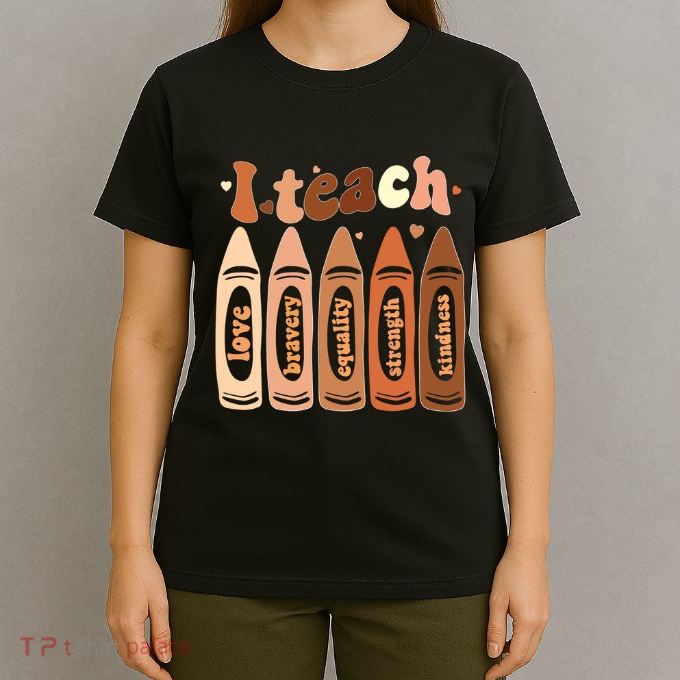 I Teach Black History Month Melanin Afro African Teacher T-Shirt