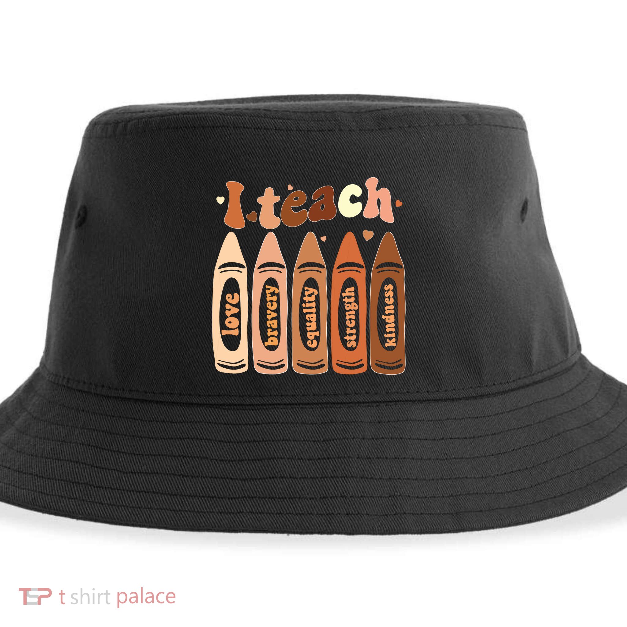 I Teach Black History Month Melanin Afro African Teacher Sustainable Bucket Hat