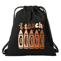 I Teach Black History Month Melanin Afro African Teacher Drawstring Bag