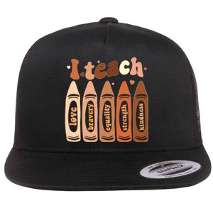 I Teach Black History Month Melanin Afro African Teacher Flat Bill Trucker Hat