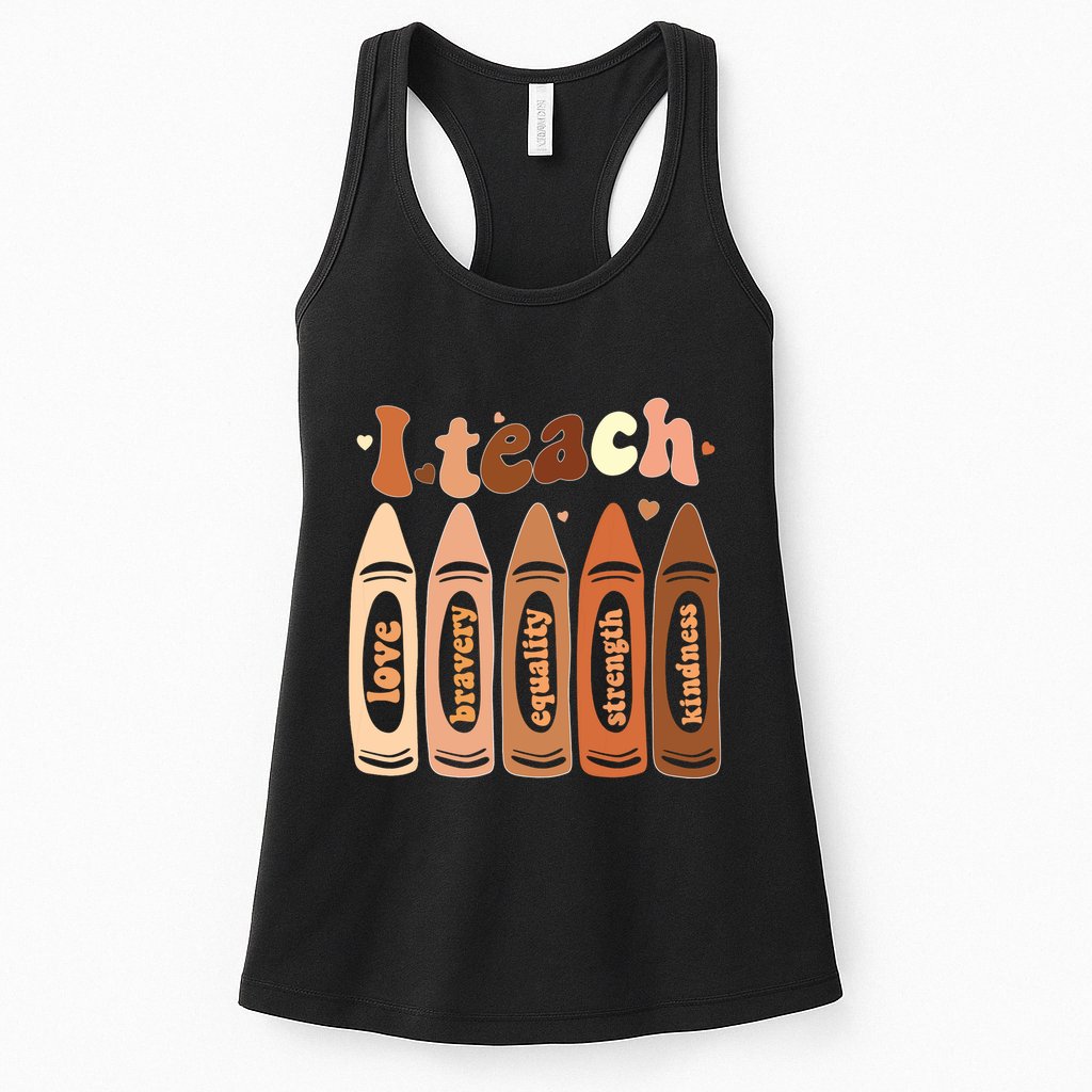 I Teach Black History Month Melanin Afro African Teacher Womens Tank Top