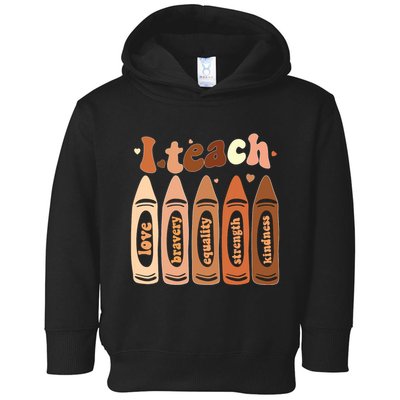 I Teach Black History Month Melanin Afro African Teacher Toddler Hoodie
