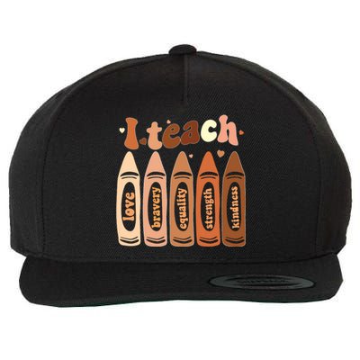 I Teach Black History Month Melanin Afro African Teacher Wool Snapback Cap