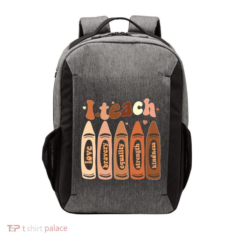 I Teach Black History Month Melanin Afro African Teacher Vector Backpack