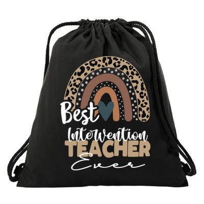 Intervention Teacher Boho Rainbow Teacher Appreciation Gift Drawstring Bag