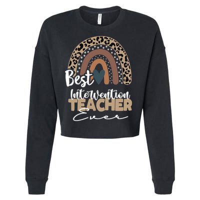 Intervention Teacher Boho Rainbow Teacher Appreciation Gift Cropped Pullover Crew
