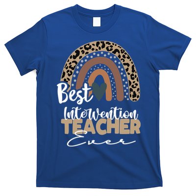 Intervention Teacher Boho Rainbow Teacher Appreciation Gift T-Shirt