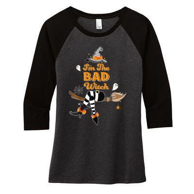 Im The Bad Witch Costume Halloween Matching Group Women's Tri-Blend 3/4-Sleeve Raglan Shirt