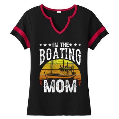 I'm The Boating Mom Yacht Captain Ship Boat Mother Mommy Great Gift Ladies Halftime Notch Neck Tee