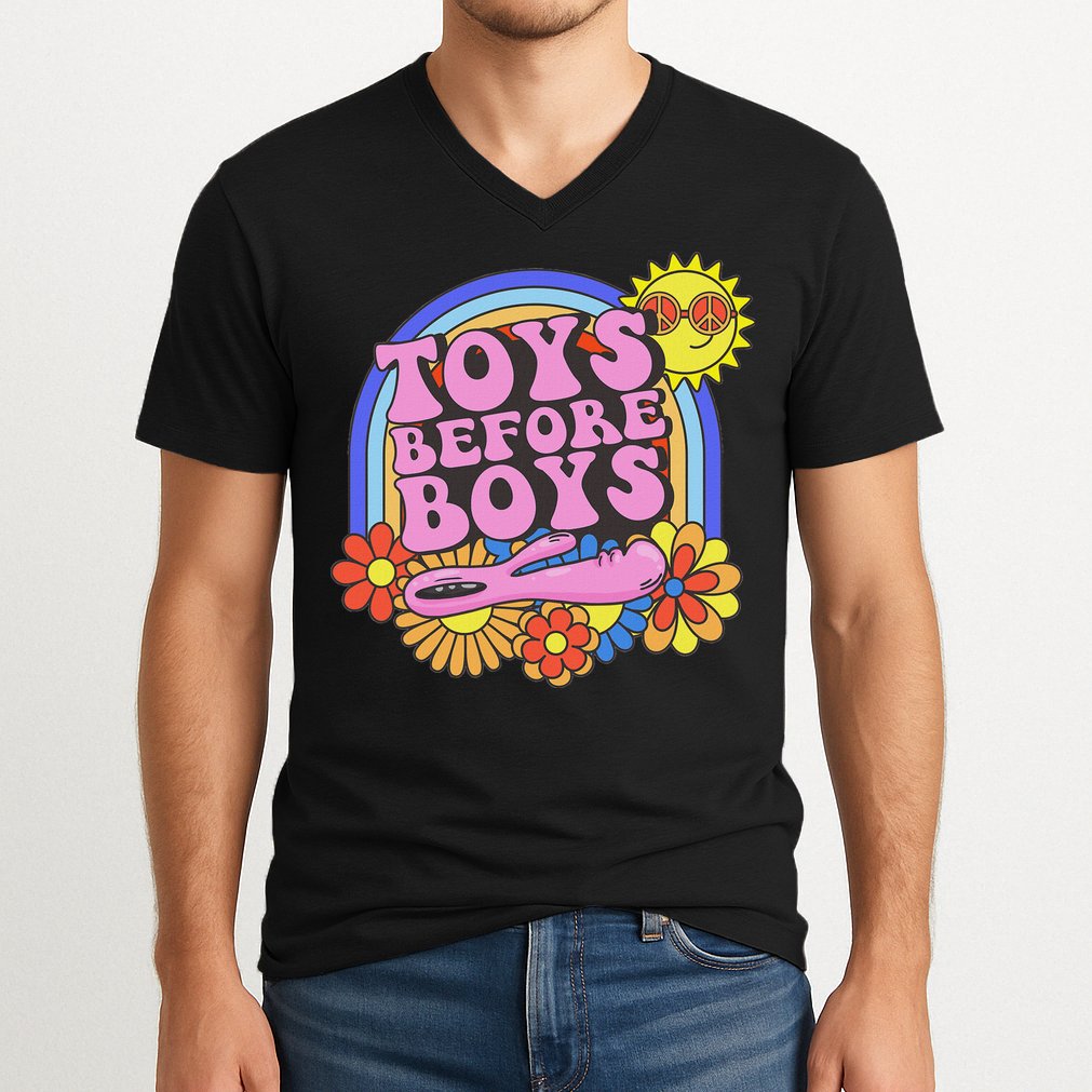 Inappropriate Toys Before Embarassing Adult Humor V-Neck T-Shirt