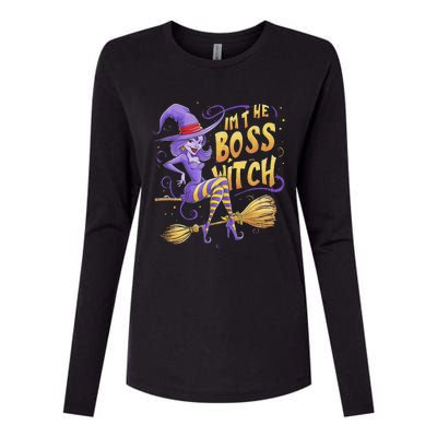 I’M The Boss Witch Halloween Womens Cotton Relaxed Long Sleeve T-Shirt