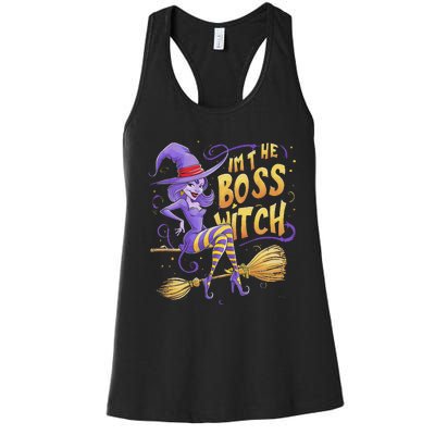 I’M The Boss Witch Halloween Women's Racerback Tank