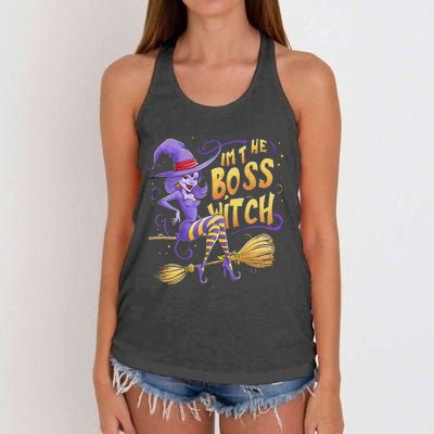 I’M The Boss Witch Halloween Women's Knotted Racerback Tank