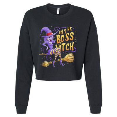 I’M The Boss Witch Halloween Cropped Pullover Crew