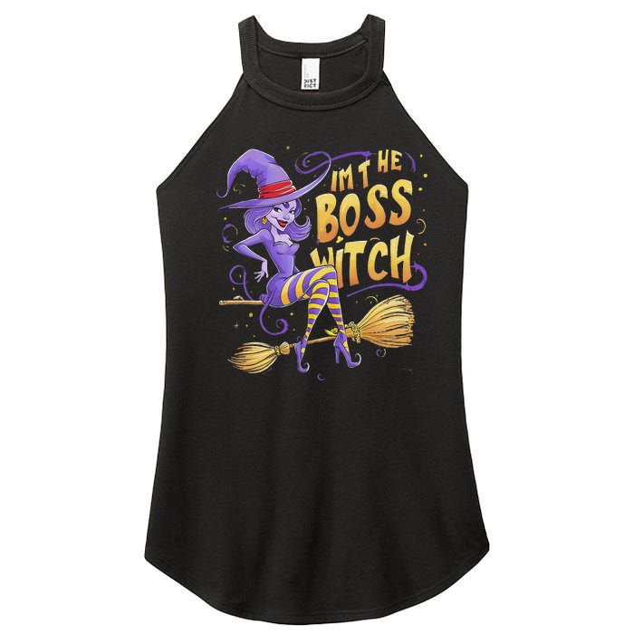 I’M The Boss Witch Halloween Women's Perfect Tri Rocker Tank