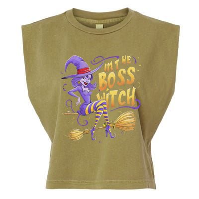 I’M The Boss Witch Halloween Garment-Dyed Women's Muscle Tee