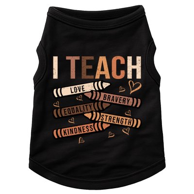 I Teach Black History Month Melanin Afro African Teacher Doggie Tank