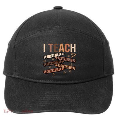 I Teach Black History Month Melanin Afro African Teacher 7-Panel Snapback Hat