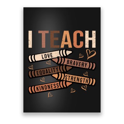 I Teach Black History Month Melanin Afro African Teacher Poster