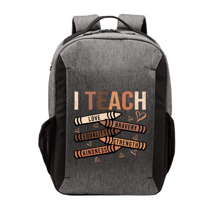 I Teach Black History Month Melanin Afro African Teacher Vector Backpack
