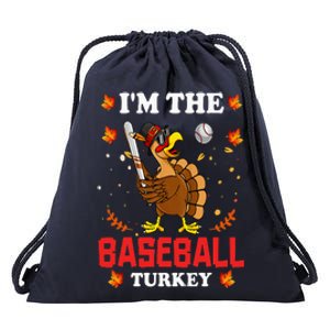 I'm The Baseball Turkey   Thanksgiving Holiday Day Drawstring Bag