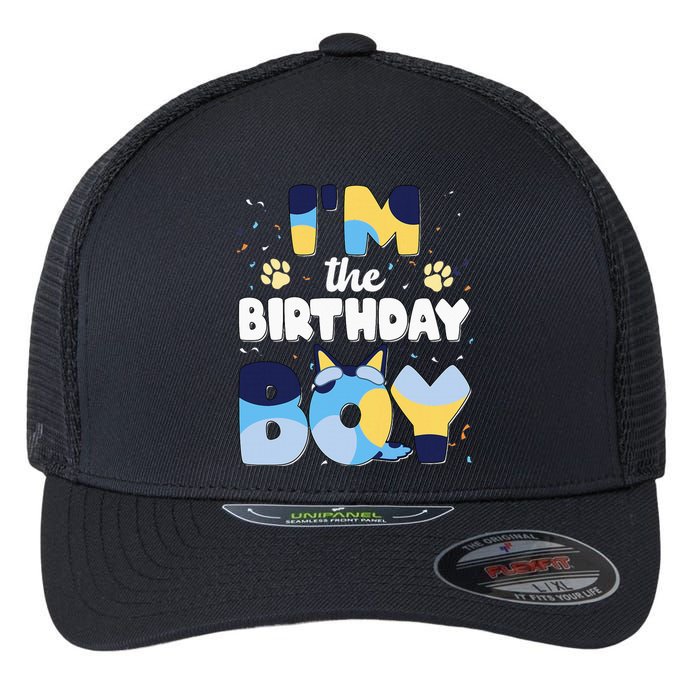 Im The Birthday Boy Dog Family Matching Flexfit Unipanel Trucker Cap