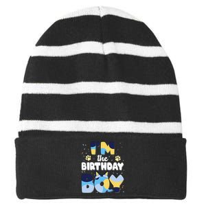 Im The Birthday Boy Dog Family Matching Striped Beanie with Solid Band