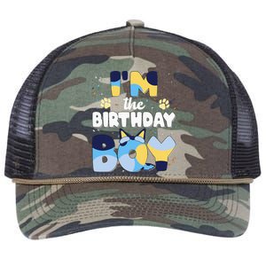 Im The Birthday Boy Dog Family Matching Retro Rope Trucker Hat Cap