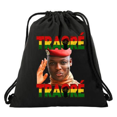 Ibrahim Traoré Burkina Faso Africa Drawstring Bag
