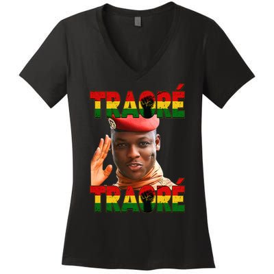 Ibrahim Traoré Burkina Faso Africa Women's V-Neck T-Shirt