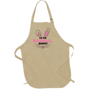 I'm The Baseball Bunny Graphic Cute Easter Day Costume Cute Gift Full-Length Apron With Pockets