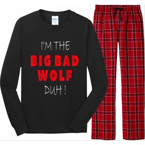 IM The Bad Wolf Duh Funny Costume Halloween Party Long Sleeve Pajama Set