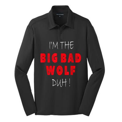 IM The Bad Wolf Duh Funny Costume Halloween Party Silk Touch Performance Long Sleeve Polo