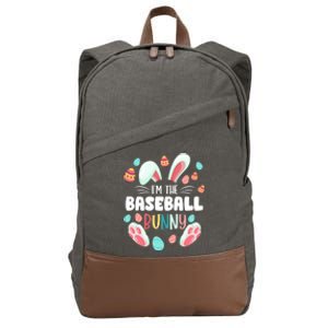 I'm The Baseball Bunny Matching Family Easter Party Great Gift Cotton Canvas Backpack