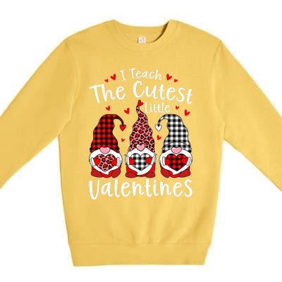 I Teach Cutest Little Valentines Gnome Kindergarten Teachers Premium Crewneck Sweatshirt