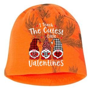 I Teach Cutest Little Valentines Gnome Kindergarten Teachers Kati - Camo Knit Beanie