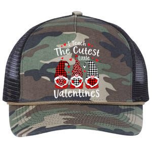 I Teach Cutest Little Valentines Gnome Kindergarten Teachers Retro Rope Trucker Hat Cap