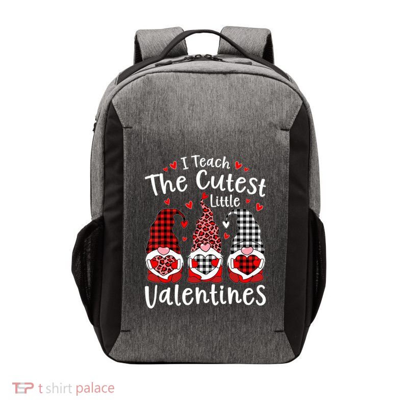 I Teach Cutest Little Valentines Gnome Kindergarten Teachers Vector Backpack