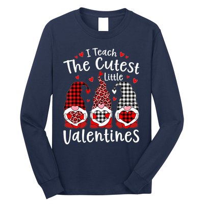 I Teach Cutest Little Valentines Gnome Kindergarten Teachers Long Sleeve Shirt