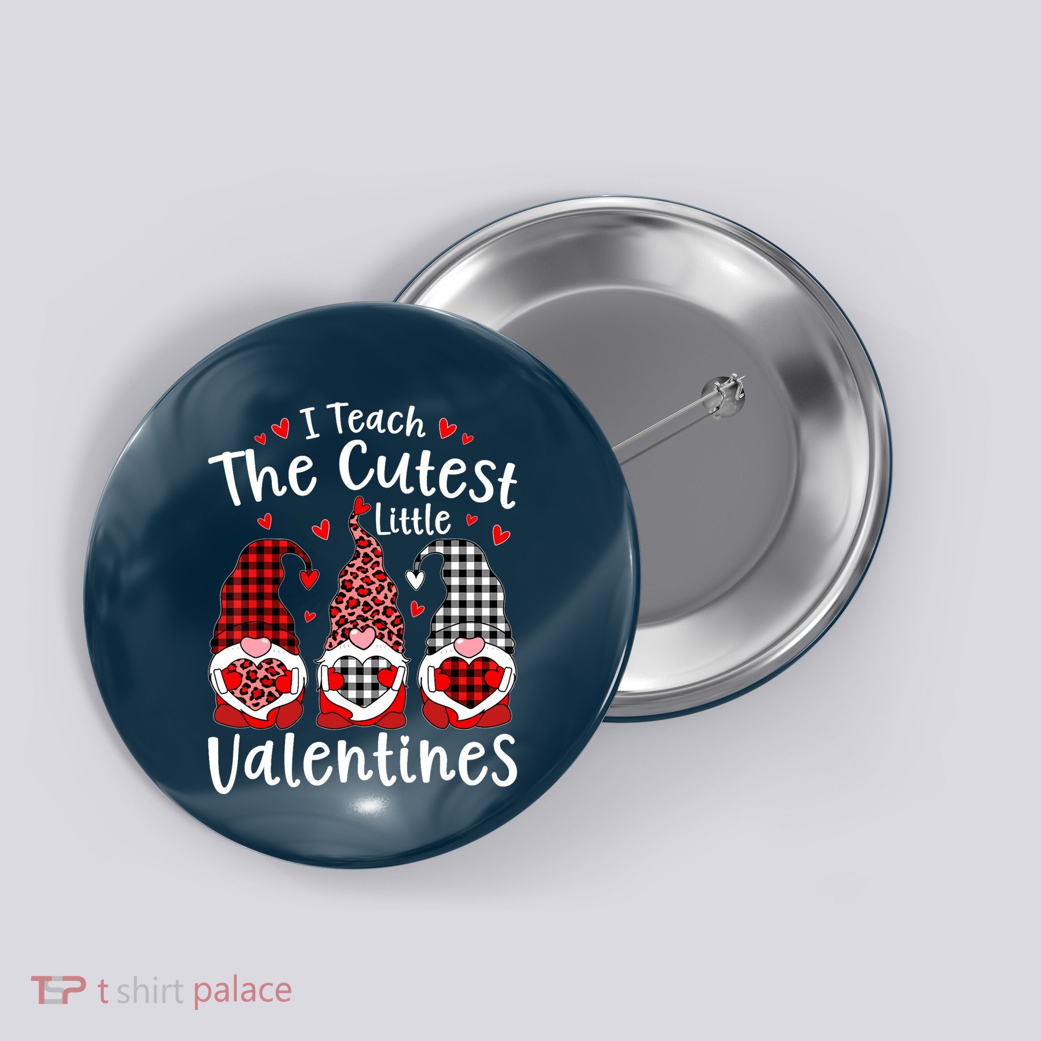 I Teach Cutest Little Valentines Gnome Kindergarten Teachers Button