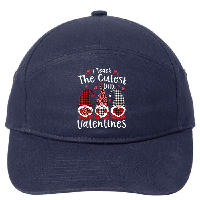 I Teach Cutest Little Valentines Gnome Kindergarten Teachers 7-Panel Snapback Hat