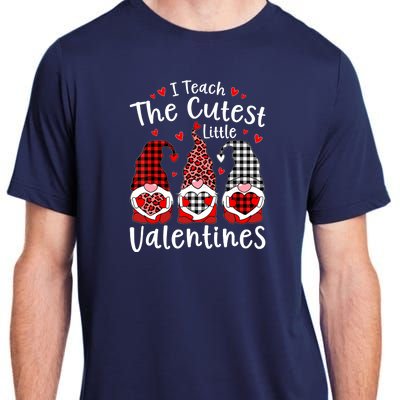 I Teach Cutest Little Valentines Gnome Kindergarten Teachers Adult ChromaSoft Performance T-Shirt