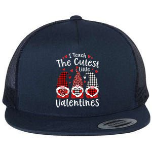 I Teach Cutest Little Valentines Gnome Kindergarten Teachers Flat Bill Trucker Hat