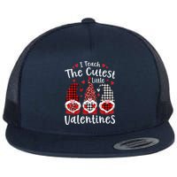 I Teach Cutest Little Valentines Gnome Kindergarten Teachers Flat Bill Trucker Hat